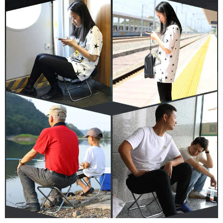 Folding Stool Fishing Chair Lightweight Picnic Camping Chair Foldable Aluminum Cloth Outdoor Portable