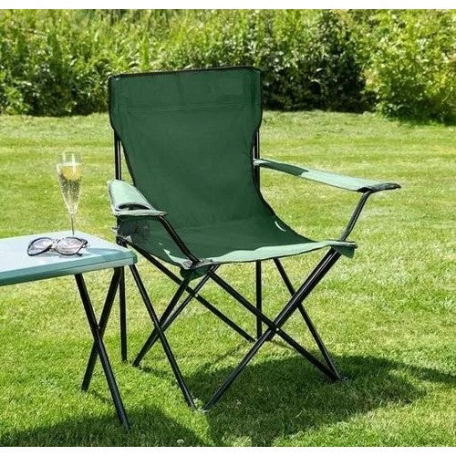 Kit of 2 Folding Fishing Camping Beach Chairs with Bag