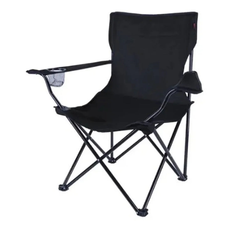 Folding Steel Camping Fishing Chair with Cup Holder and Bag