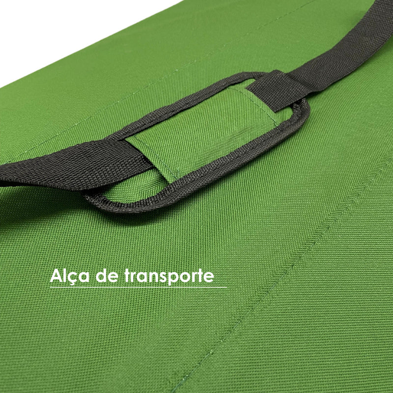 Green Folding Portable Camping Chair with roof, awning, cup holder, supports up to 150 kg